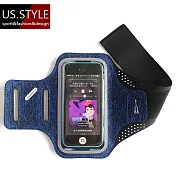 【US.STYLE】5.5吋戶外運動手機臂套-越野動感款(深邃藍)