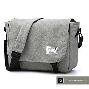 【US.STYLE】VA防潑水街頭漫步郵差包(交錯灰)