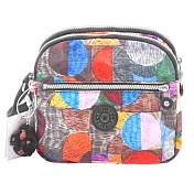 KIPLING 三層尼龍斜背包-彩繪圈圈（現貨＋預購）彩繪圈圈