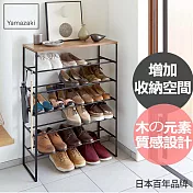 日本【YAMAZAKI】Tower 雅痞六層鞋架 (黑)