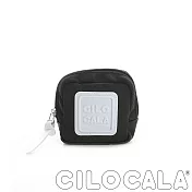 【CILOCALA】亮彩尼龍防潑水可扣式零錢包-黑色