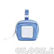 【CILOCALA】亮彩尼龍防潑水可扣式零錢包天藍色