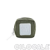 【CILOCALA】亮彩尼龍防潑水可扣式零錢包-橄欖綠