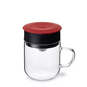 【PO:Selected】丹麥研磨過濾咖啡玻璃杯240ml (紅)