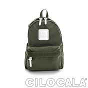 【CILOCALA】亮彩尼龍防潑水後背包 (中)橄欖綠色