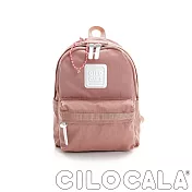 【CILOCALA】亮彩尼龍防潑水後背包 (中)粉色