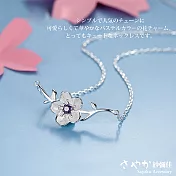 【Sayaka紗彌佳】純銀文創風格再見櫻花雨鑲鑽造型項鍊 -紫鑽
