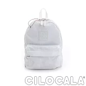 【CILOCALA】亮彩尼龍防潑水後背包 (中)白色