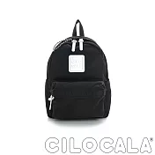 【CILOCALA】亮彩尼龍防潑水後背包 (小)黑色