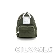 CILOCALA 亮彩尼龍防潑水後揹包 (迷你) 橄欖綠色