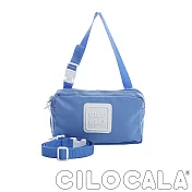 【CILOCALA】 亮彩尼龍防潑水斜背小方包天藍色