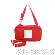 【CILOCALA】 亮彩尼龍防潑水斜背小方包紅色