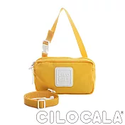 【CILOCALA】 亮彩尼龍防潑水斜背小方包黃色