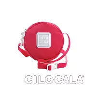 【CILOCALA】 亮彩尼龍防潑水斜背小圓包亮粉色