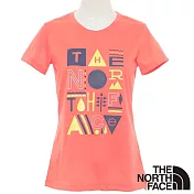 【The North Face】女 FLASHDRY短袖T恤M明亮橘