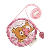 San-X 拉拉熊紅粉愛心系列透明防水長掛繩零錢包