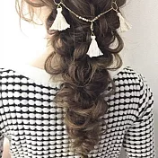 Snatch X hitomi-gohan+ayuum’s 設計師手工卡丘莎系列 - 白金華麗流蘇髮夾鏈