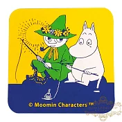 日本進口 嚕嚕米moomin 立體刻紋杯墊C-嚕嚕米和阿金釣魚