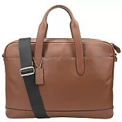 COACH 質感皮革公事包-焦糖（現貨＋預購）焦糖