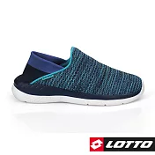 LOTTO 義大利 女 EASYWEAR後踩飛織輕走鞋-US5.5藍