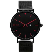 【PICONO】RGB 系列 輕薄黑色快拆式不鏽鋼網帶手錶 /RGB-6401