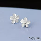 【Sayaka紗彌佳】925純銀文創風格山茶花鑲鑽 耳環