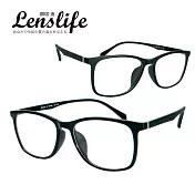 【麟武-造】TR90光學仿木光學眼鏡-方框(霧黑#1808)