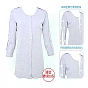 樂著衣女秋冬魔術扣全開長袖上衣-M灰色