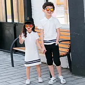 韓版學院風範短袖上衣親子裝(女童)95白色