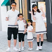 韓版學院風範短袖上衣親子裝(男大人)M白色