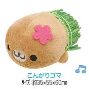 San-X小海豹夏威夷系列掌心公仔。草裙焦糖小海豹