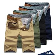 <現貨+預購>男士五分棉質休閒短褲四色-HeHa-30（卡其）