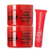 澳洲Organic Island X Lucas保濕水嫩木瓜霜組-(25g +200g x2/組)