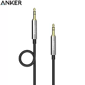 Anker音源線Premium Aux-In 3.5mm耳機延長線(黑色,紅色)長4ft即1.2米,PVC-黑色A7123011 黑色