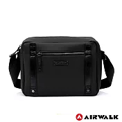 AIRWALK -英倫風華黑金側背包黑色