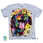 【摩達客】美國進口The Mountain 彩繪快樂狗 純棉環保藝術中性短袖T恤 兒童S