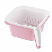 Richell利其爾/日本製手持抗菌可微波瀝水盆(粉)