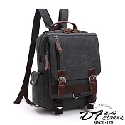 DF BAGSCHOOL - 日系復古熱銷帆布款單肩後背2WAY包-共3色黑色