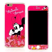 【Disney 】iPhone 6 強化玻璃彩繪保護貼-米妮