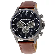 MICHAEL KORS 不鏽鋼皮革錶帶腕錶-咖啡（現貨+預購）咖啡