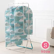 【收納職人】清新花漾霧透可水洗衣物防塵袋收納袋2入組_90cm雲藍