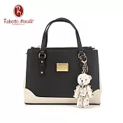 義大利《Roberto Mocali》黑白鏈帶手提/側背包(RM-57101)