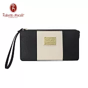 義大利《Roberto Mocali》黑白12卡三拉鍊手拿包(RM-57208)