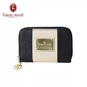 義大利《Roberto Mocali》黑白4卡拉鍊零錢包(RM-57302)