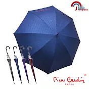 【皮爾卡登】玻纖銀膠自動傘(深藍)