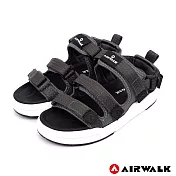 【美國 AIRWALK】魔鬼氈增高二穿式涼鞋US4深灰