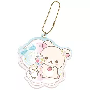 San-X 懶妹的珍珠貝殼海系列隨身鏡吊飾。珍珠貝殼