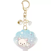 San-X 懶妹的珍珠貝殼海系列粉晶閃亮吊飾。珍珠貝殼