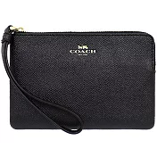 COACH 防刮皮革L型拉鍊手拿包-黑色（現貨＋預購）黑色