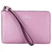 COACH 素面皮革手拿包-粉紫（現貨＋預購）粉紫